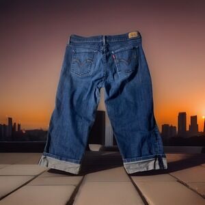 LEVI'S Women's 515 Capri Blue Jeans Cuffed‎ Size 10 Y2K
